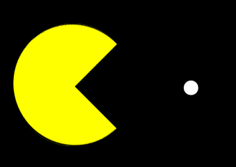 Pacman ест шарик